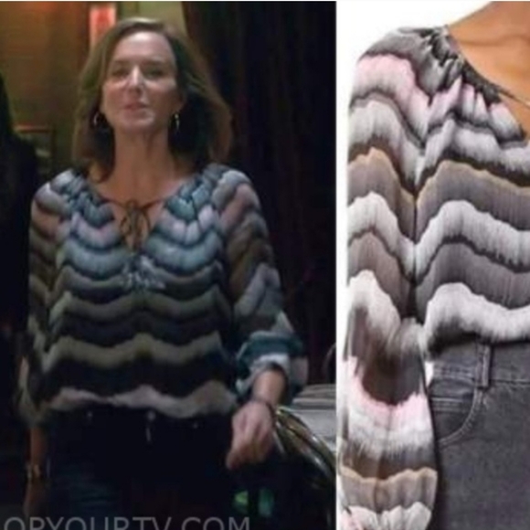 Diane Von Furstenberg Saylor Pastel Stripe Blouse Sz 8 MSRP $175 - Picture 4 of 12